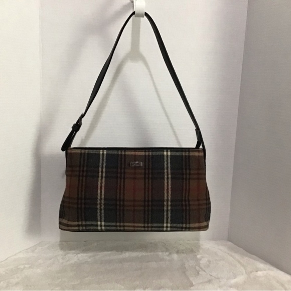 Y2K 90’s Plaid Brown Mini Shoulder Bag Flannel Preston & York